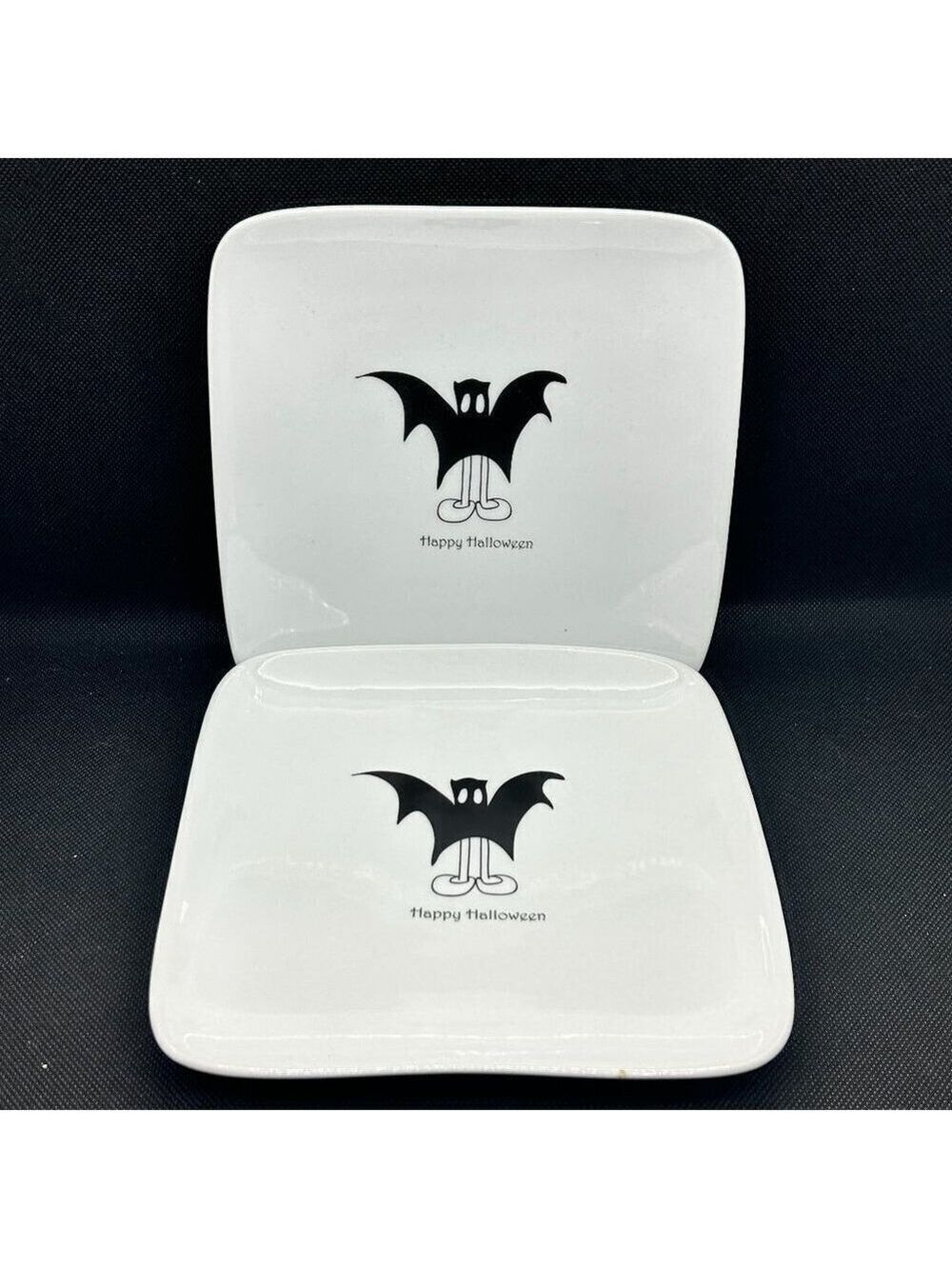 Set of 2 BIA square halloween plates